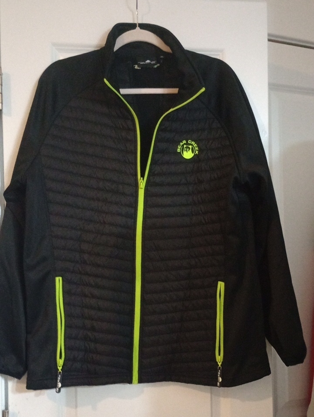The Weather Co Men's Black Jacket with Lime Trim Size Xl